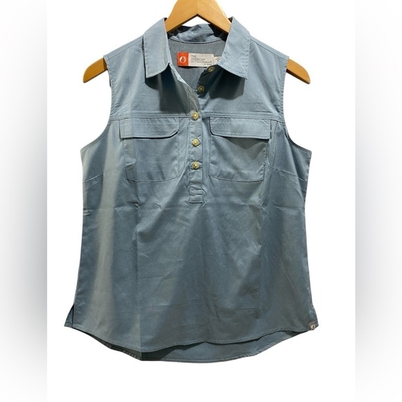 The American Outdoorsman Golf sleeveless collared  half-button UV 40 Blue size M - Picture 2 of 15